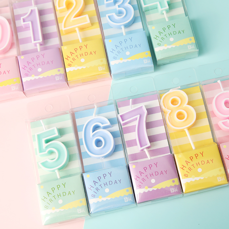 生日数字蜡烛0-9马卡龙色卡通彩色儿童派对蛋糕甜品装扮插件详情4