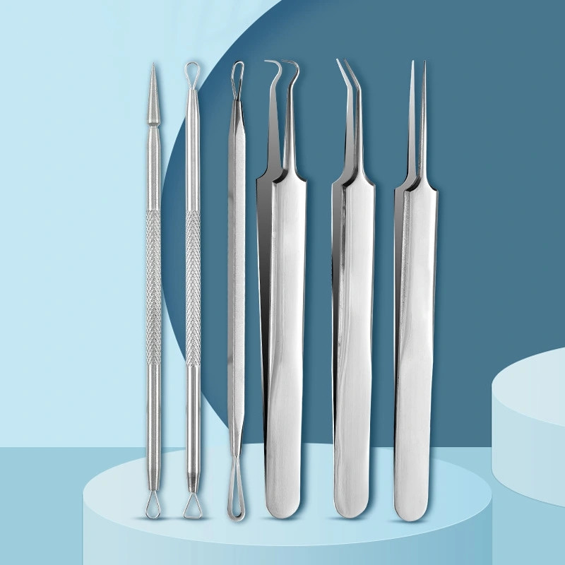 Stainless steel acne needle acne clip set acne needle acne removal blackhead facial beauty tools