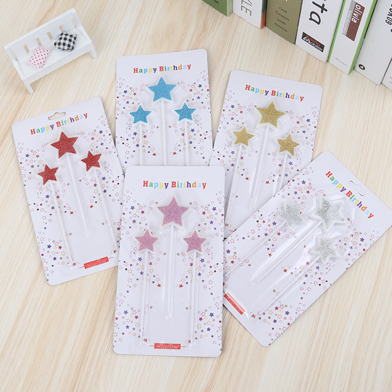 爱心形蜡烛厂家批发派对用品创意星星镀金色蜡烛银色生日蛋糕蜡烛