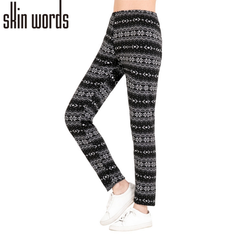 Trousers [B] European and American light luxury brand discount authentic women's fall wear stretch slim print trousers trousers 1K355 thumbnail