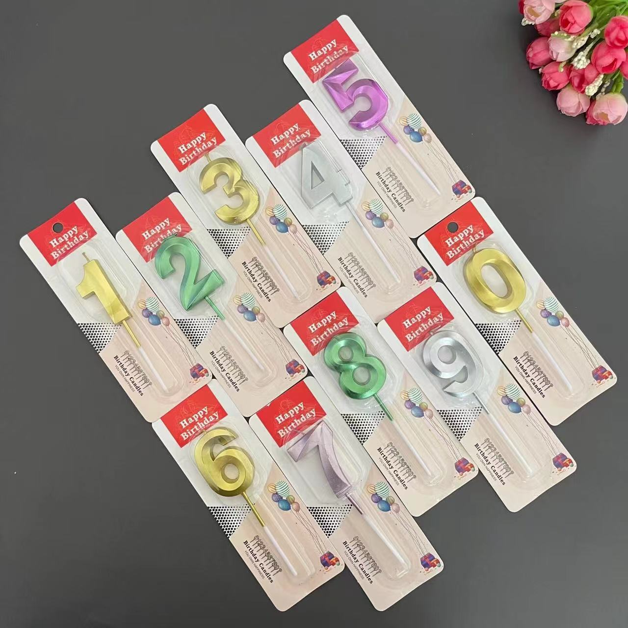 香槟色数字蜡烛歌剧院生日数字蛋糕装饰蜡烛 0-9派对装扮生日蜡烛