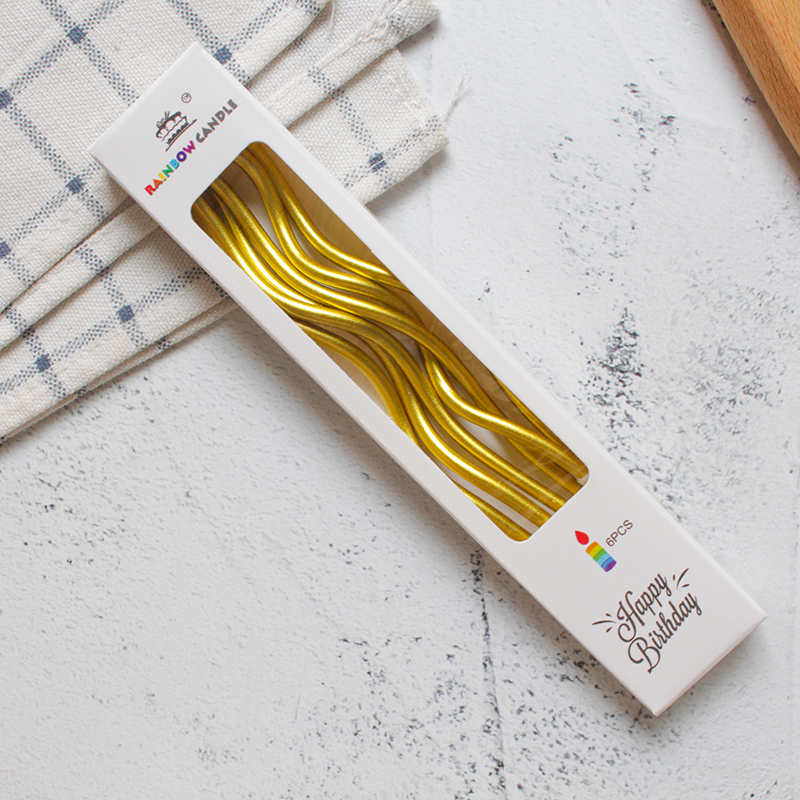 螺旋旋转金属色生日蛋糕派对曲线蜡烛糖果色聚会生日蜡烛详情4