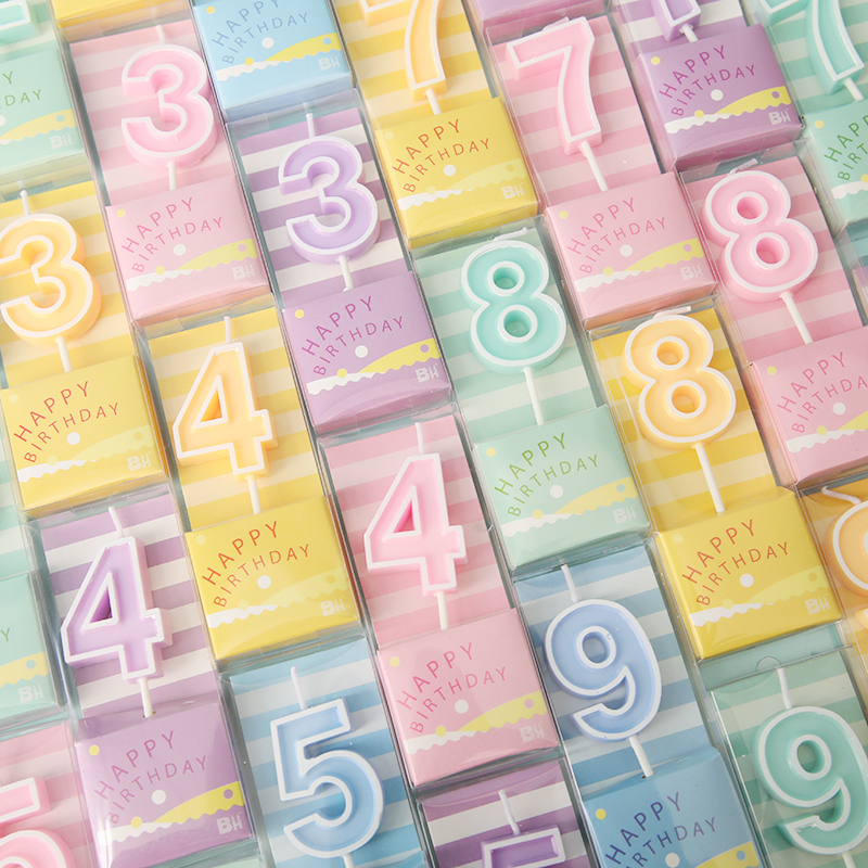 生日数字蜡烛0-9马卡龙色卡通彩色儿童派对蛋糕甜品装扮插件详情2