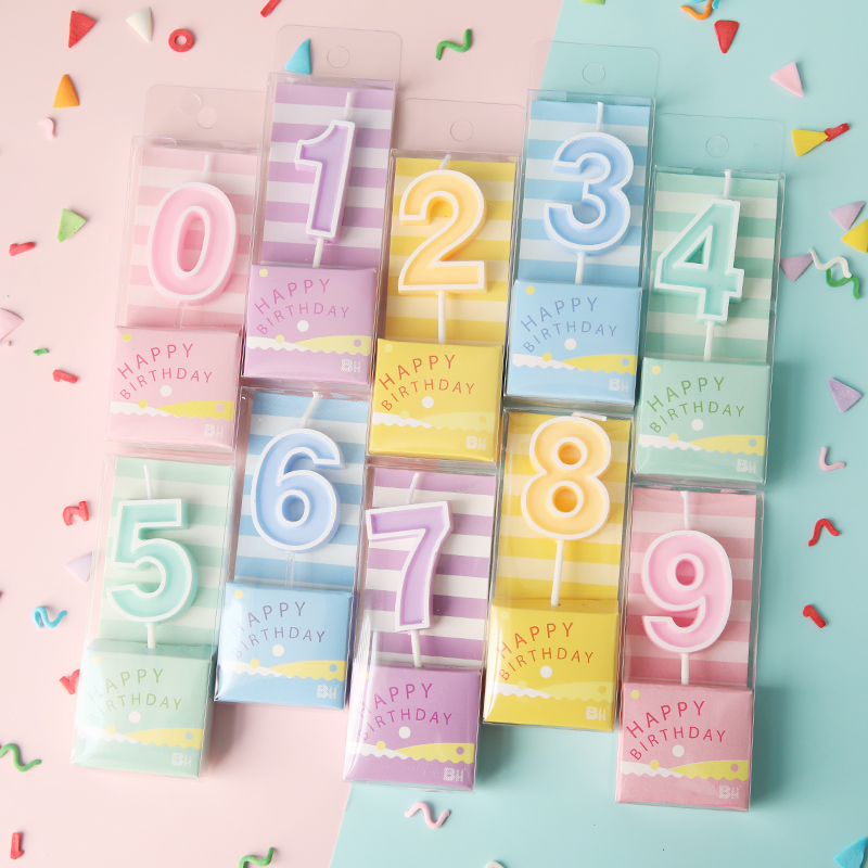 生日数字蜡烛0-9马卡龙色卡通彩色儿童派对蛋糕甜品装扮插件详情1