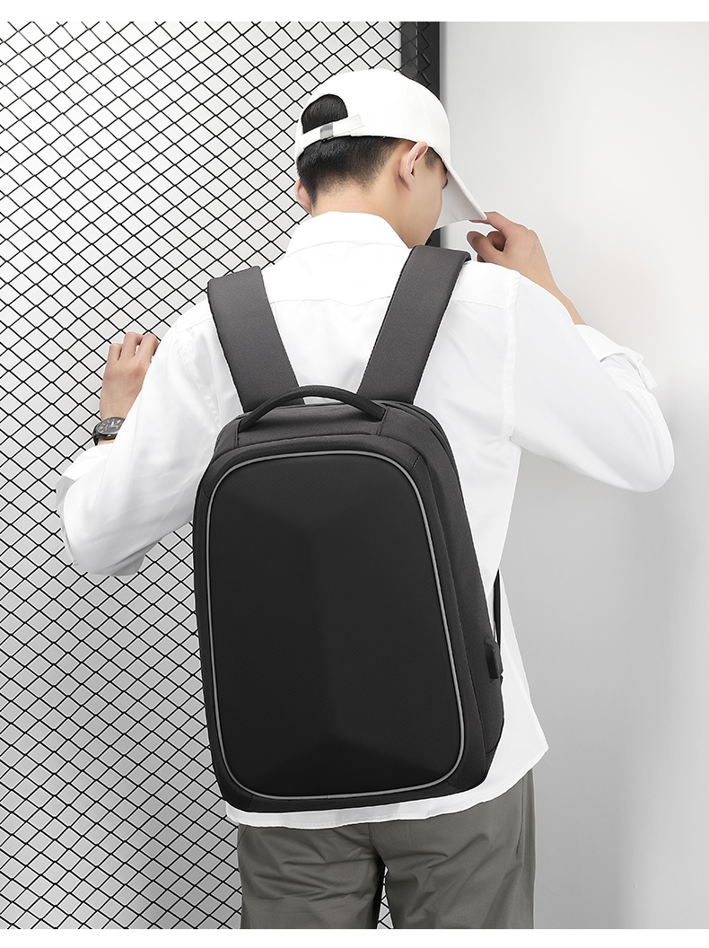 新款休闲电脑背包男商务背包学生背包休闲双肩包含USB数据线多功能包详情28