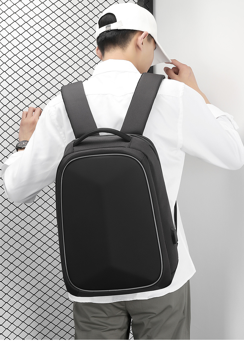 新款休闲电脑背包男商务背包学生背包休闲双肩包含USB数据线多功能包详情18