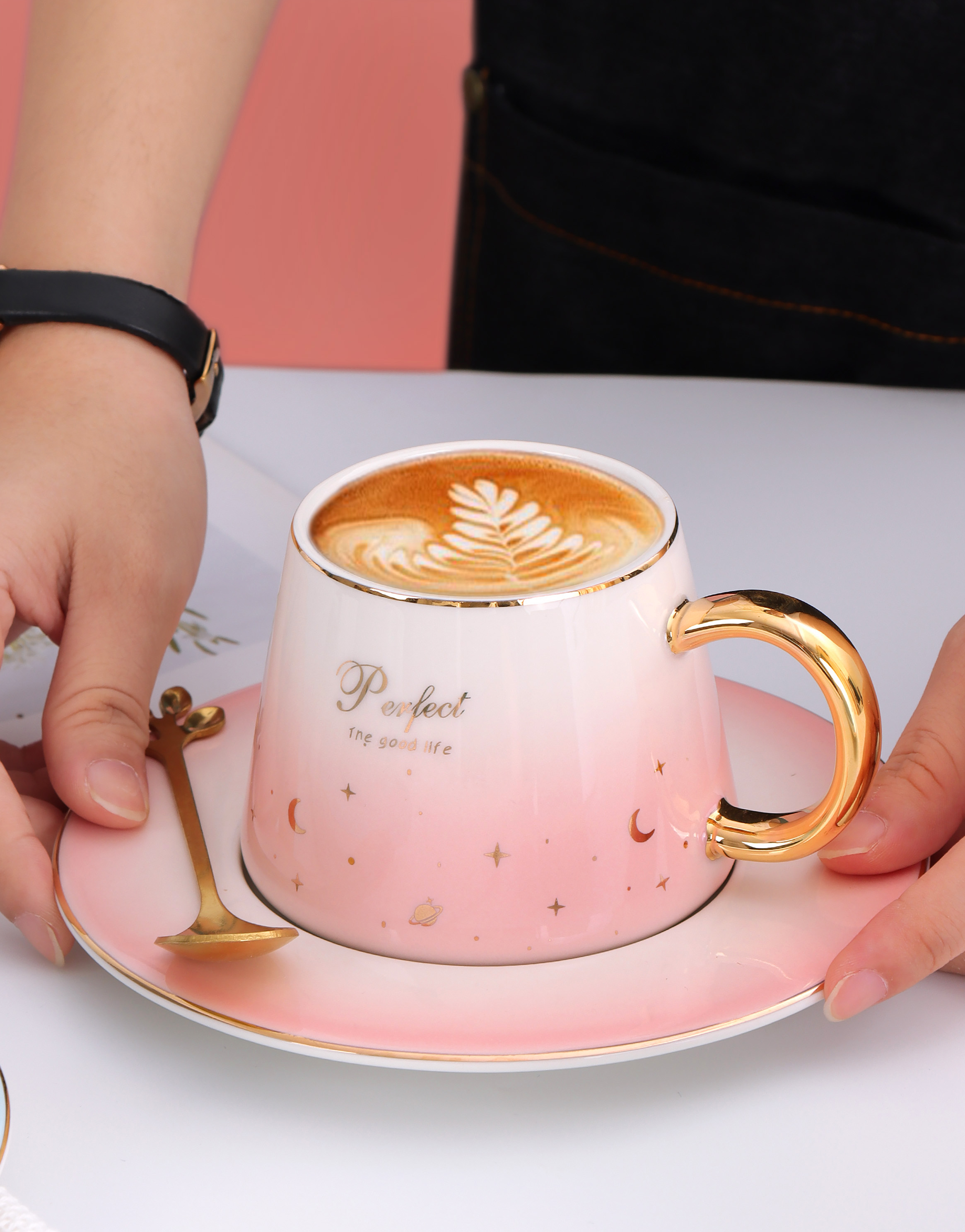 Ceramic cup ceramic coffee cup INS style European mug household breakfast cup small fresh lovers water cup cross-border coffee cup thumbnail