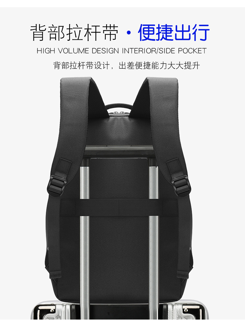 新款休闲电脑背包男商务背包学生背包休闲双肩包含USB数据线多功能包详情27