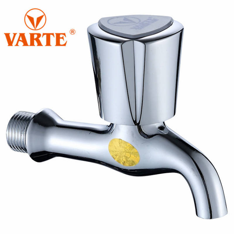 Wholesale Cold Water Chrome Plated Brass Cartridge Washing Machine Basin Water Tap Zinc Single Handle Water Taps