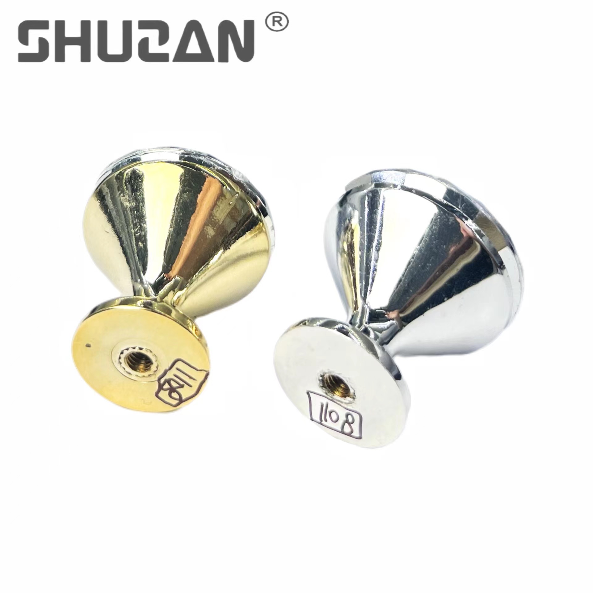 Modern minimalist half pack of diamond crystal alloy handles high-grade single-hole mini home wardrobe cabinet door handles