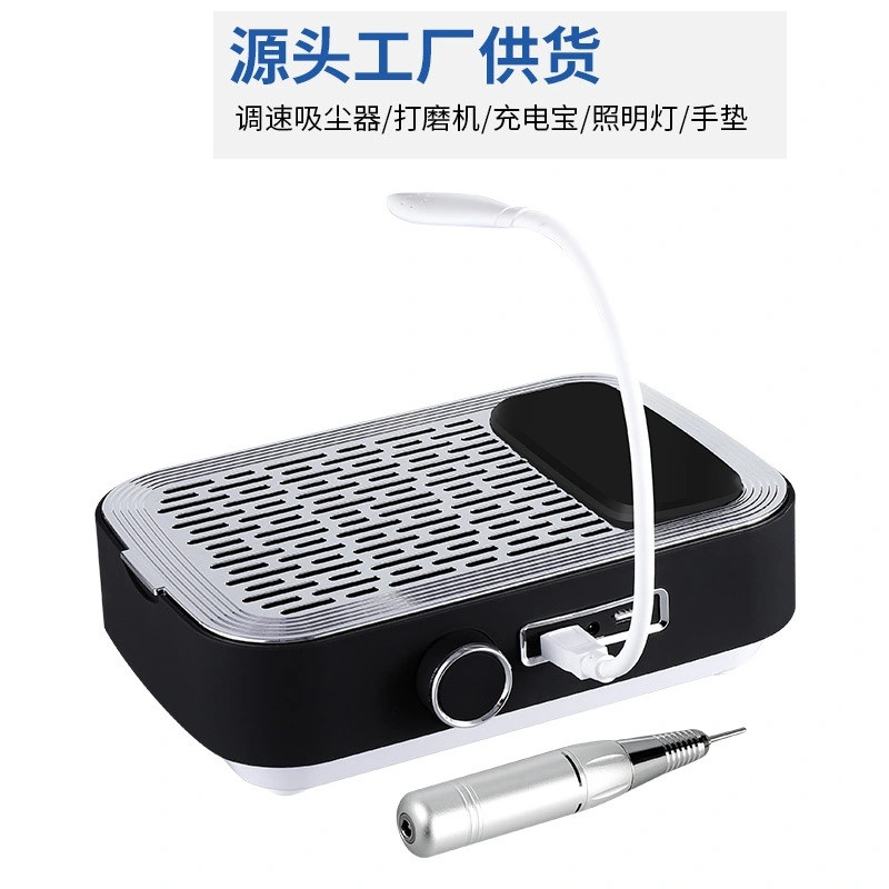 Custom logo color rechargeable nail cleaner polishing pen with hand pad filter lighting nail machine