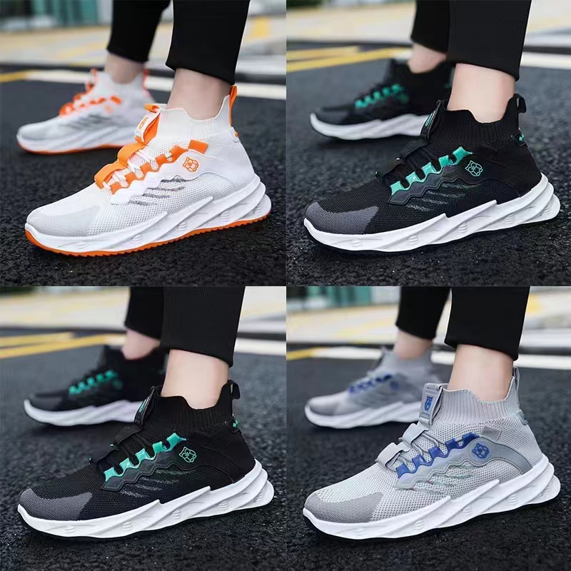 2022 foreign trade new summer sports shoes before lacing fly woven round head spot blade bottom casual running shoes hiking sneakers breathable thumbnail