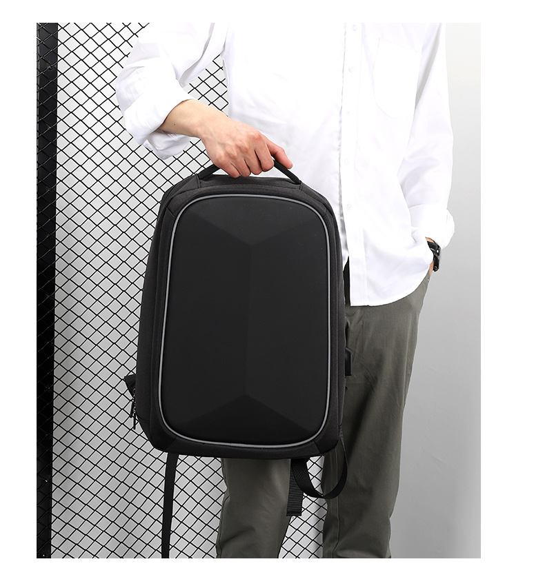 新款休闲电脑背包男商务背包学生背包休闲双肩包含USB数据线多功能包详情4