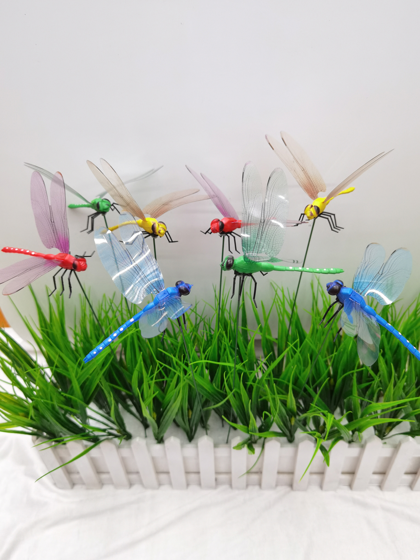 Simulation 12 inch dragonfly garden cuttings flower bed garden decorative crafts