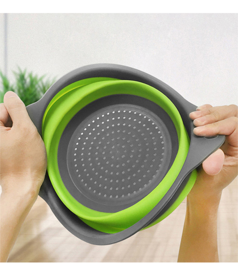 圆形沥水篮多功能折叠水果篮可伸缩折叠家用菜蓝厨房工具详情9