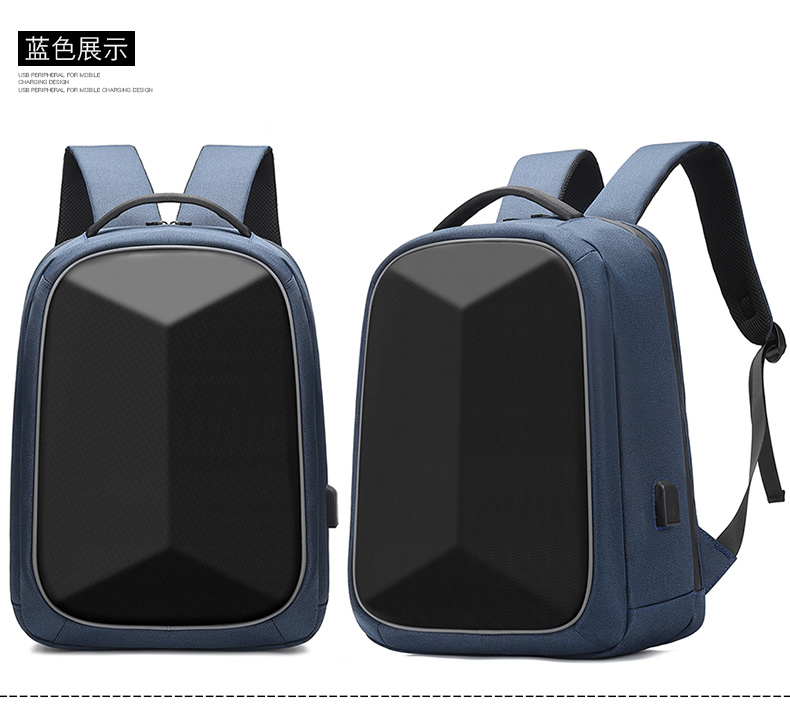 新款休闲电脑背包男商务背包学生背包休闲双肩包含USB数据线多功能包详情10