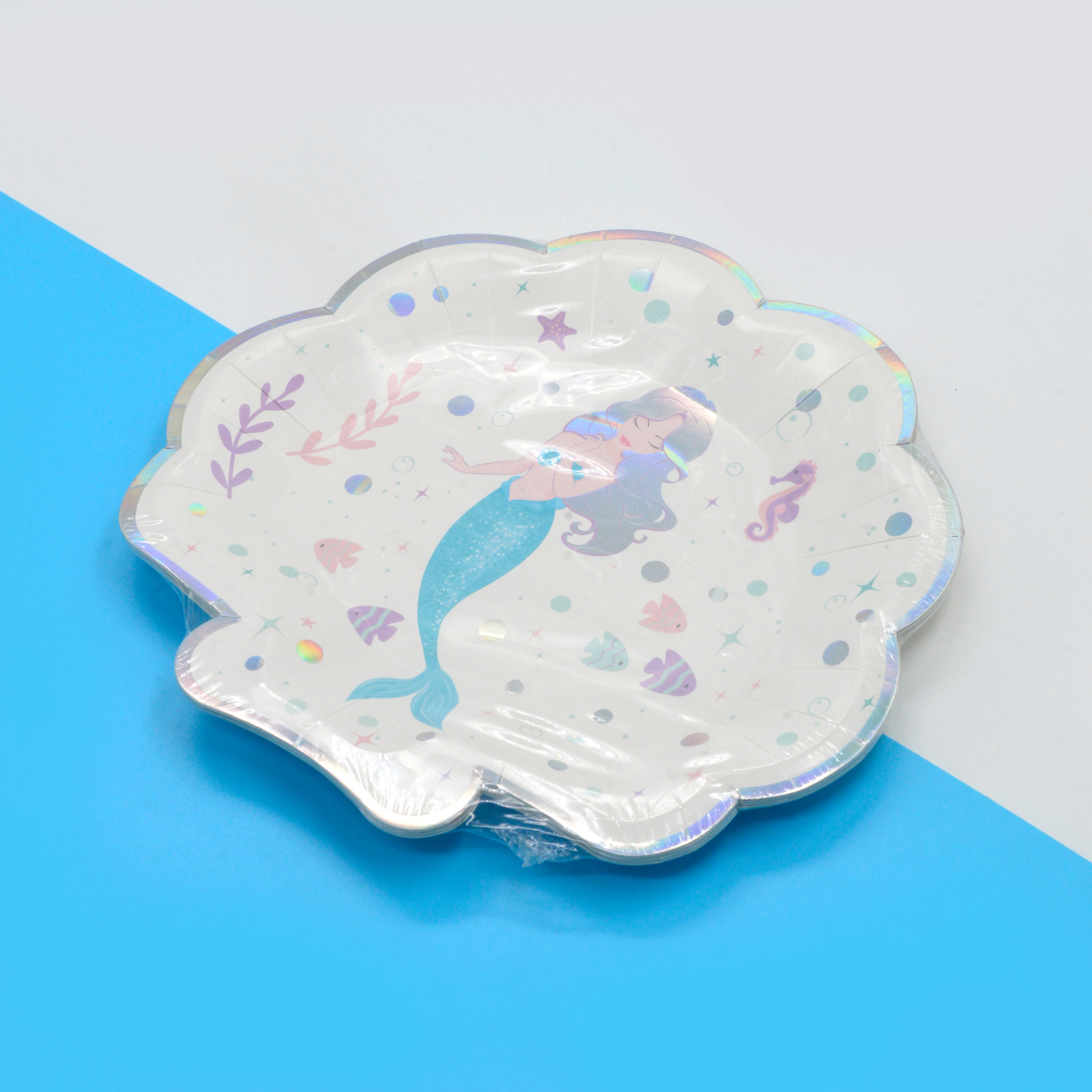 Internet celebrity disposable mermaid shell shaped cake plate thumbnail