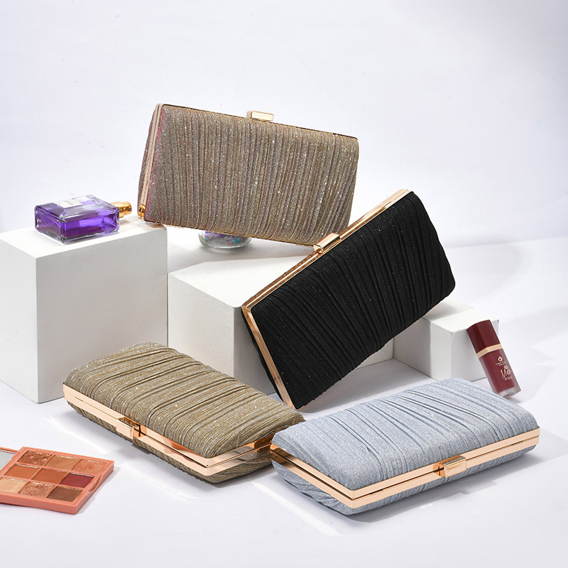 2022 Network Red Diamond Dinner Bag Women Europe And The United States Fashion Fold Banquet Bag Fold Handbag Pearl Evening Bag Special-Shaped Single Shoulder Crossbody Bag Manufacturers Can Be Customized 1101 Item Picture