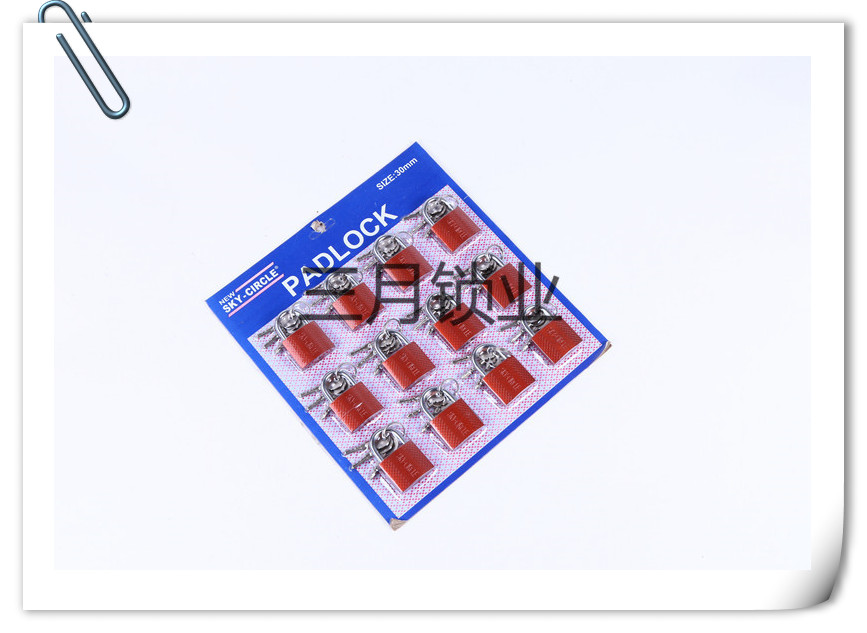 Red Color iron padlock with cross key details Picture