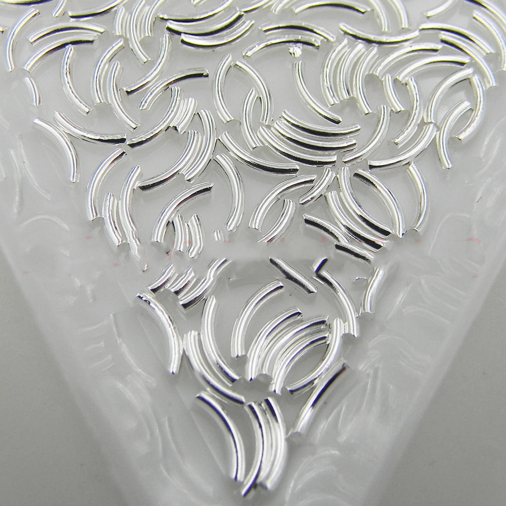 Gold and silver solid bending bar round metal bar DIY Japanese nail material nail accessories details Picture