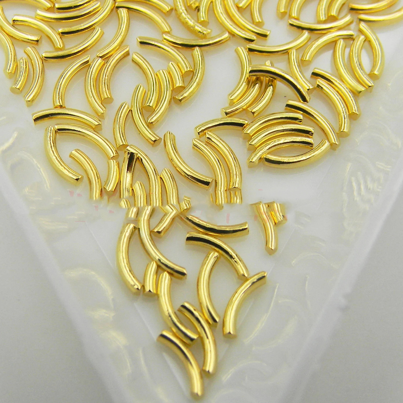 Gold and silver solid bending bar round metal bar DIY Japanese nail material nail accessories Specification drawing