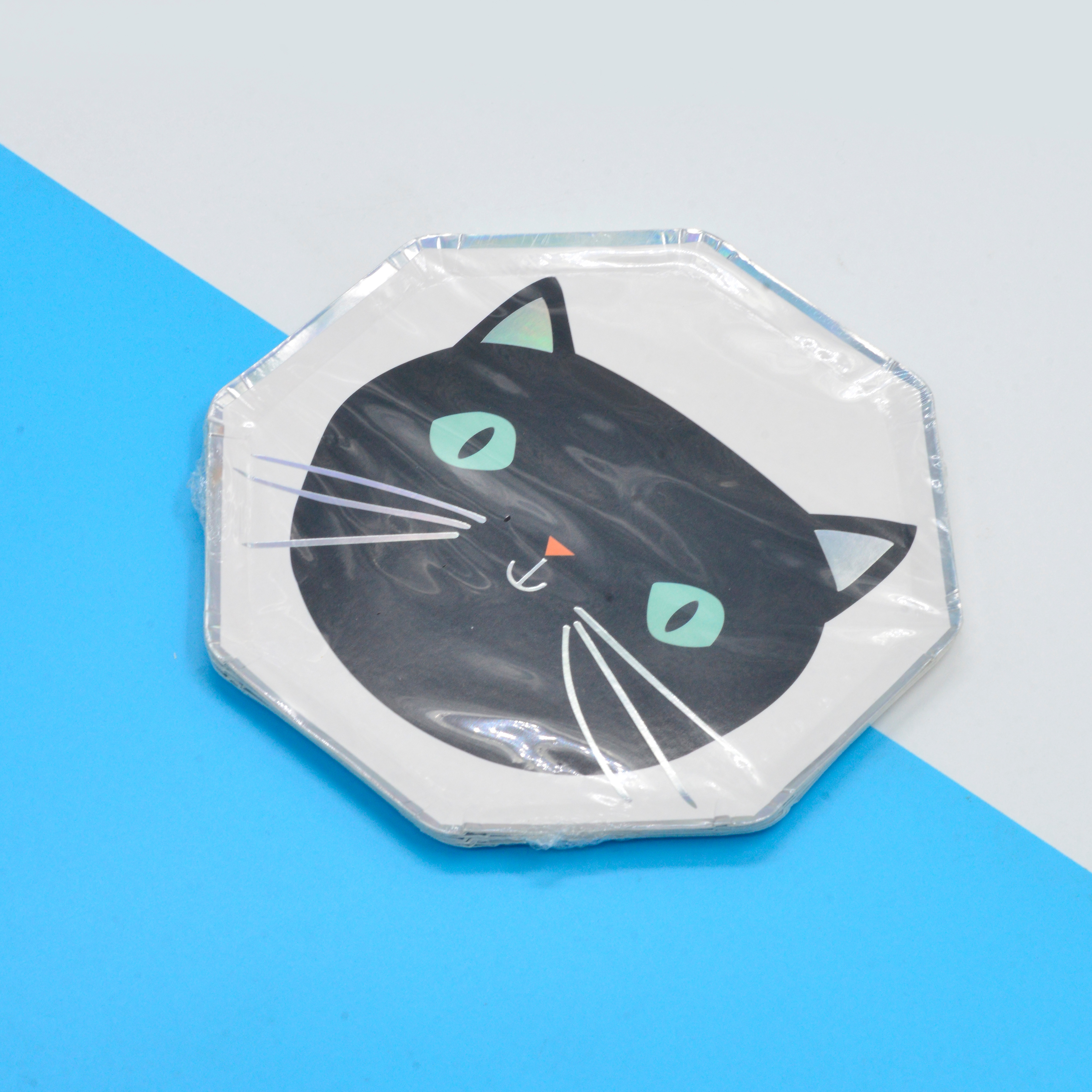 Net red disposable blue eyes cat head shape cake plate thumbnail