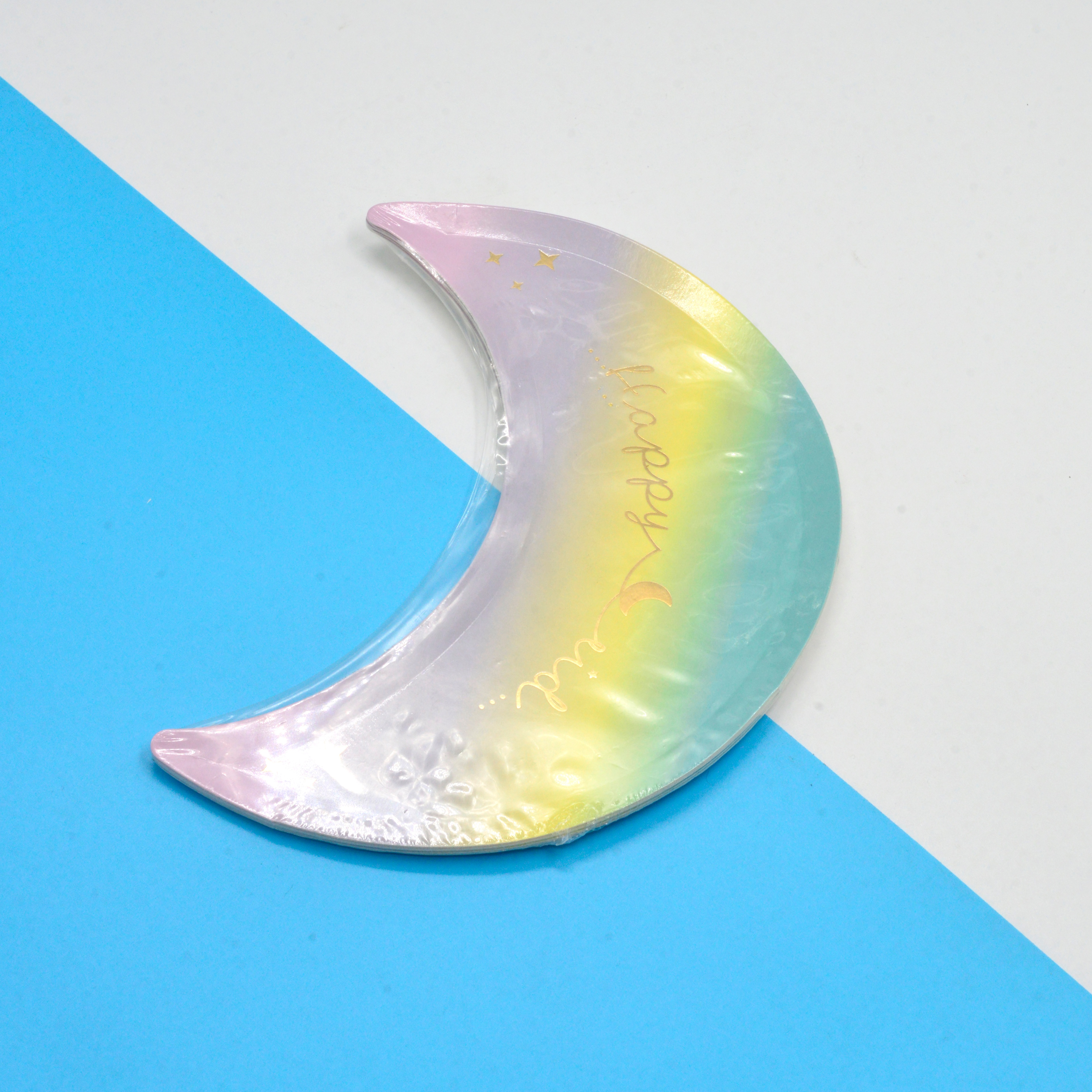 Internet red one-time magic color gradual change moon shape cake plate