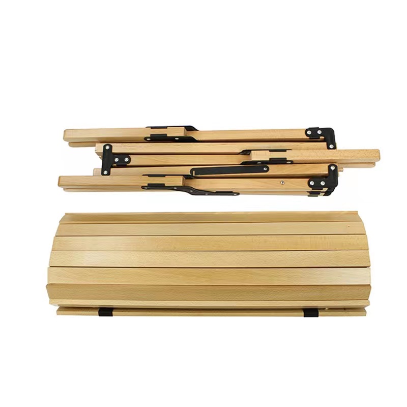 Manufacturers direct for solid wood outdoor camping barbecue table portable folding table home road trip egg roll table