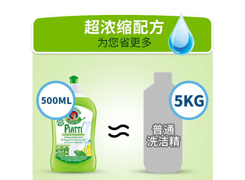 「买一送一」大公鸡洗洁精500ml(绿色)柠檬香详情7