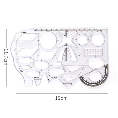 函数尺量角器小学生初高中数学专用直尺绘画模板尺文具几何软尺子详情7