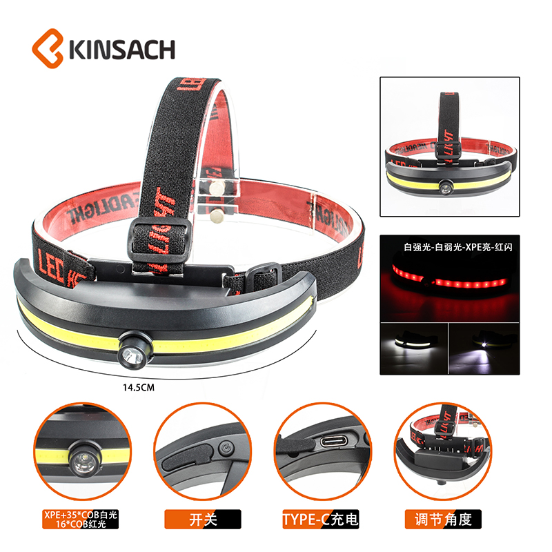 Headlamp strong light charging ultra-bright fishing special head-mounted night fishing led lighting bait lamp flashlight details Picture