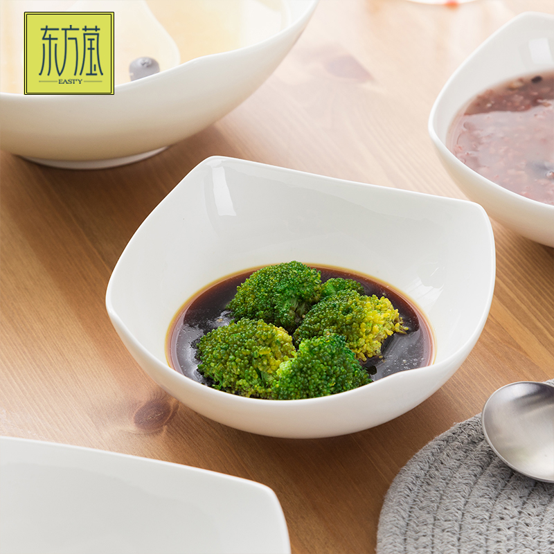 陶瓷碗骨瓷碗大汤碗水果沙拉碗西餐碗排骨碗饭盆家用方形碗异形碗大容量汤碗纯白酒店商用散碗详情5