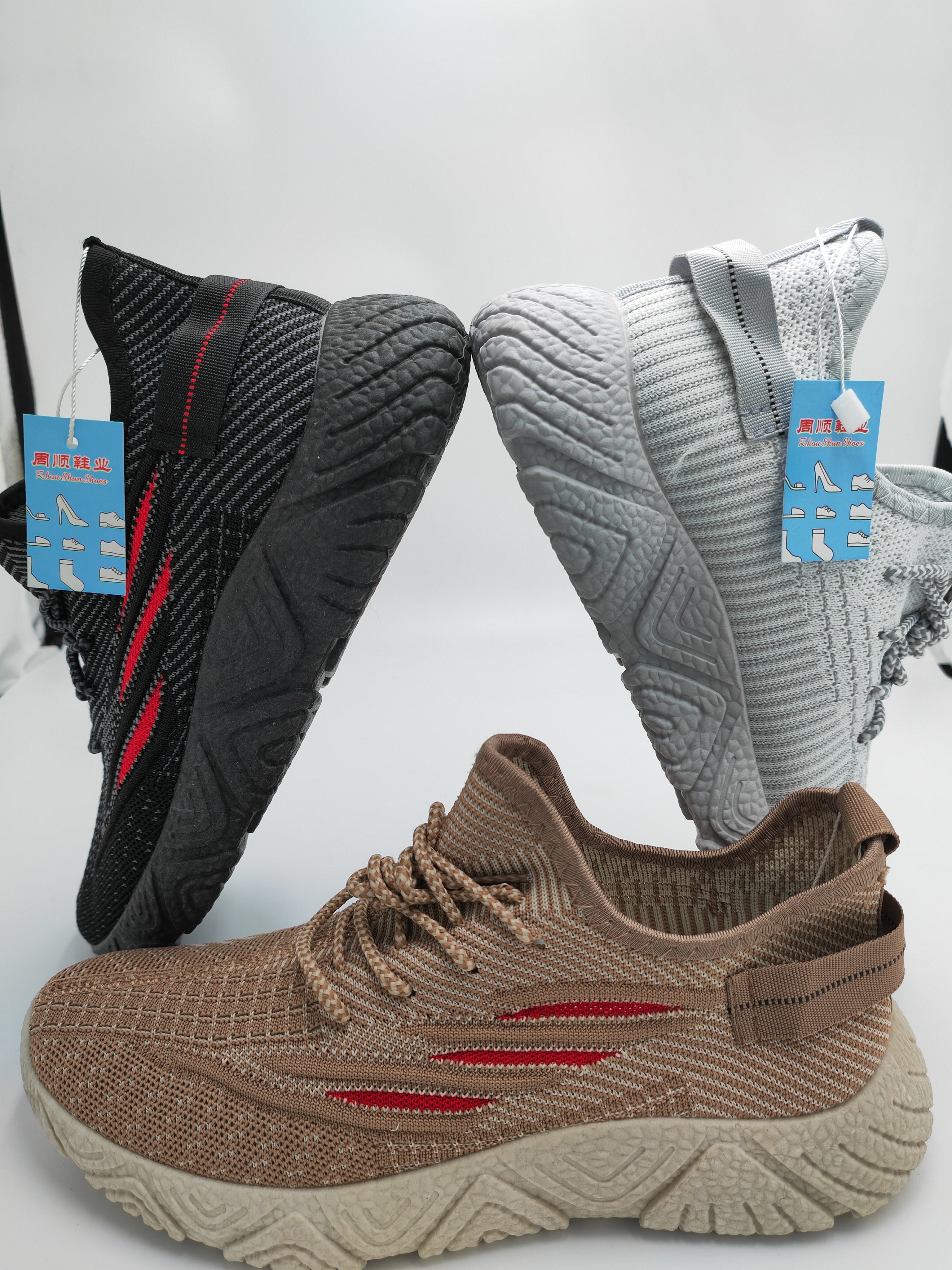 Spring and summer foreign trade domestic sales high elastic fly weave breathable recreational sports shoes students shoes low help running shoes lightweight lacing men's single shoes travel shoes thumbnail