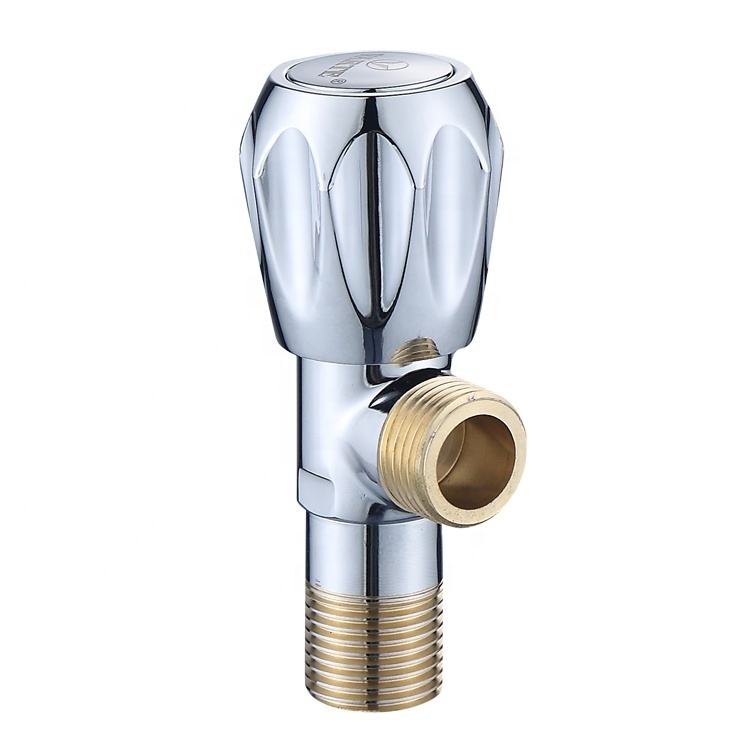 new design plastic handle brass main body staincartridge triangle valve wash basin angle valve for toilet