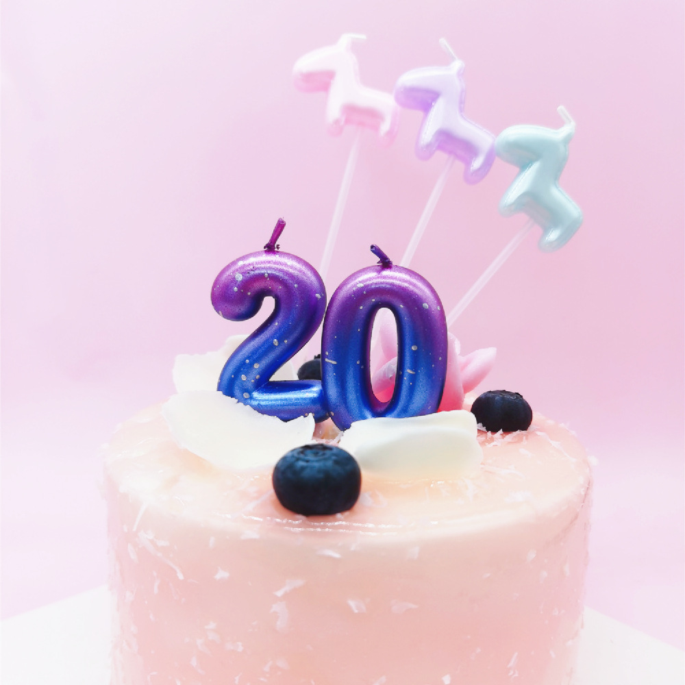 数字双色渐变蜡烛生日派对蛋糕装饰派对气氛布置蜡烛厂家批发详情5