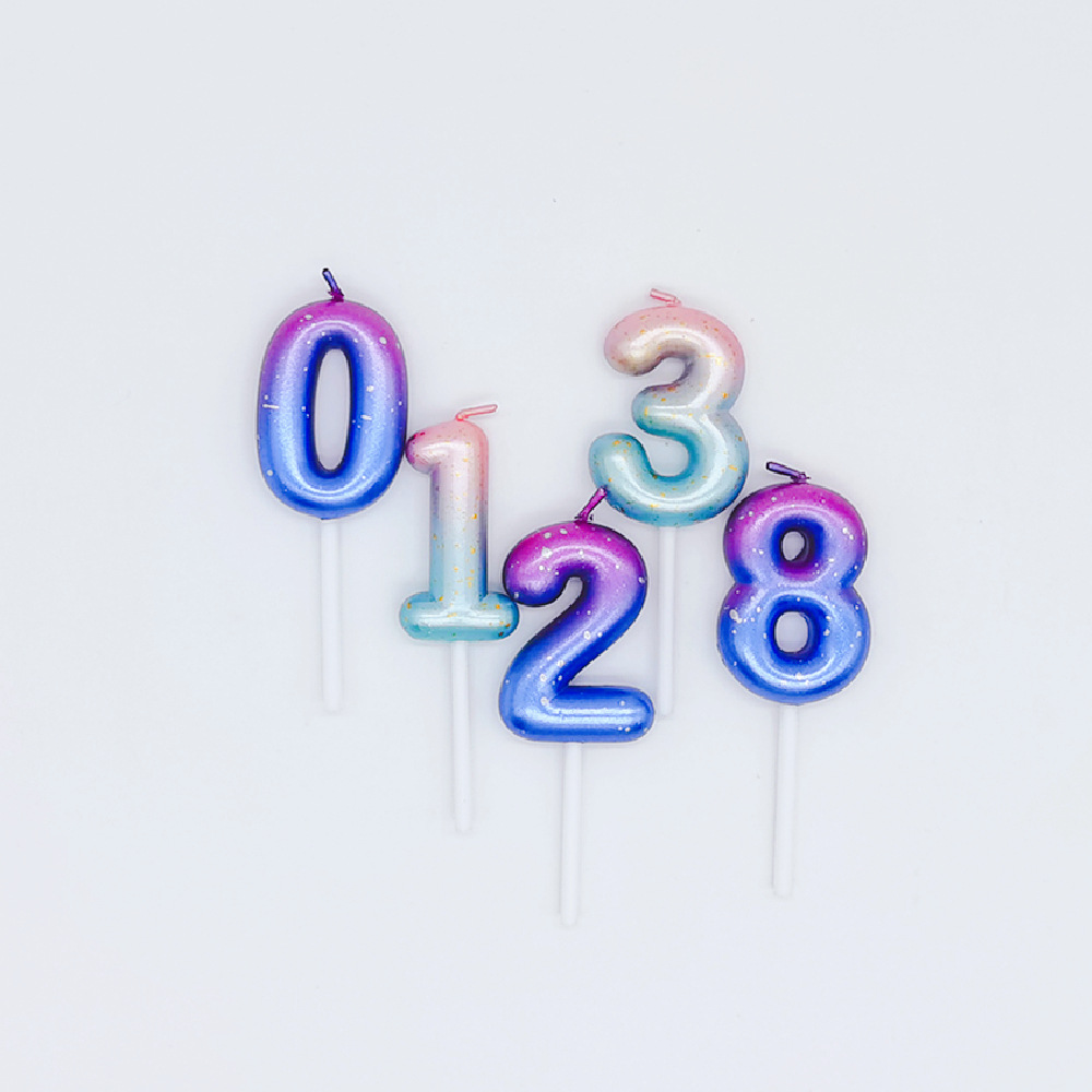 数字双色渐变蜡烛生日派对蛋糕装饰派对气氛布置蜡烛厂家批发详情2