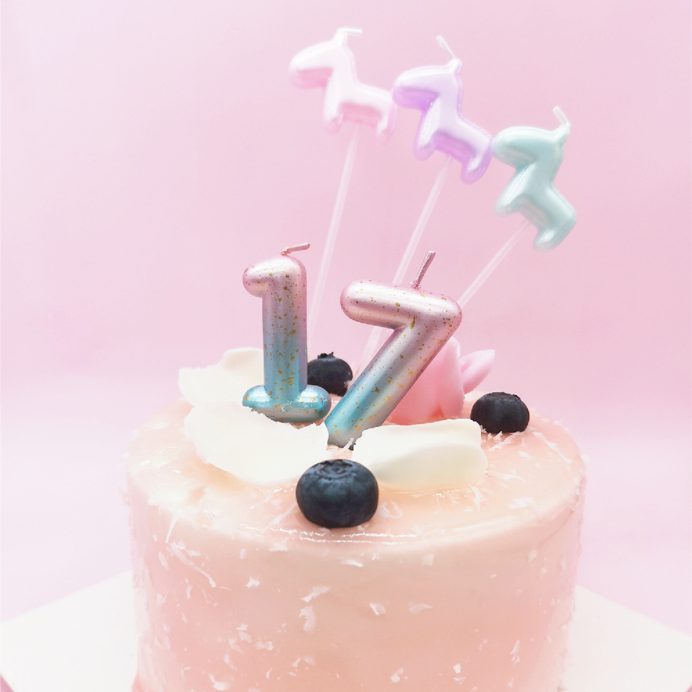 数字双色渐变蜡烛生日派对蛋糕装饰派对气氛布置蜡烛厂家批发详情3