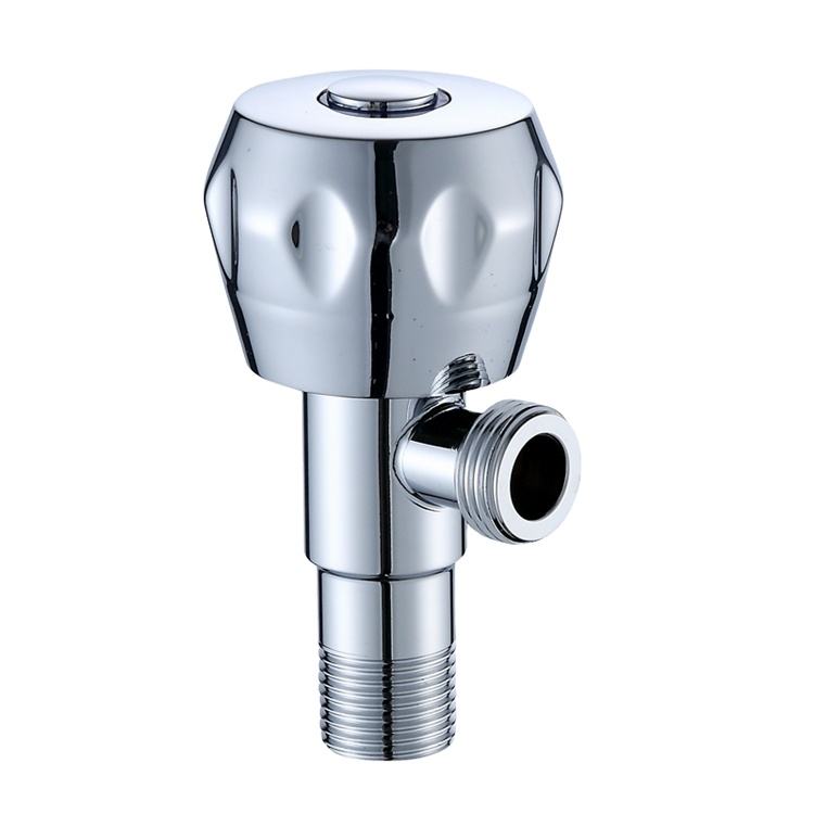 Water Control Chromed Brass 90 Degree SS 2 Way Angle Seat Valve