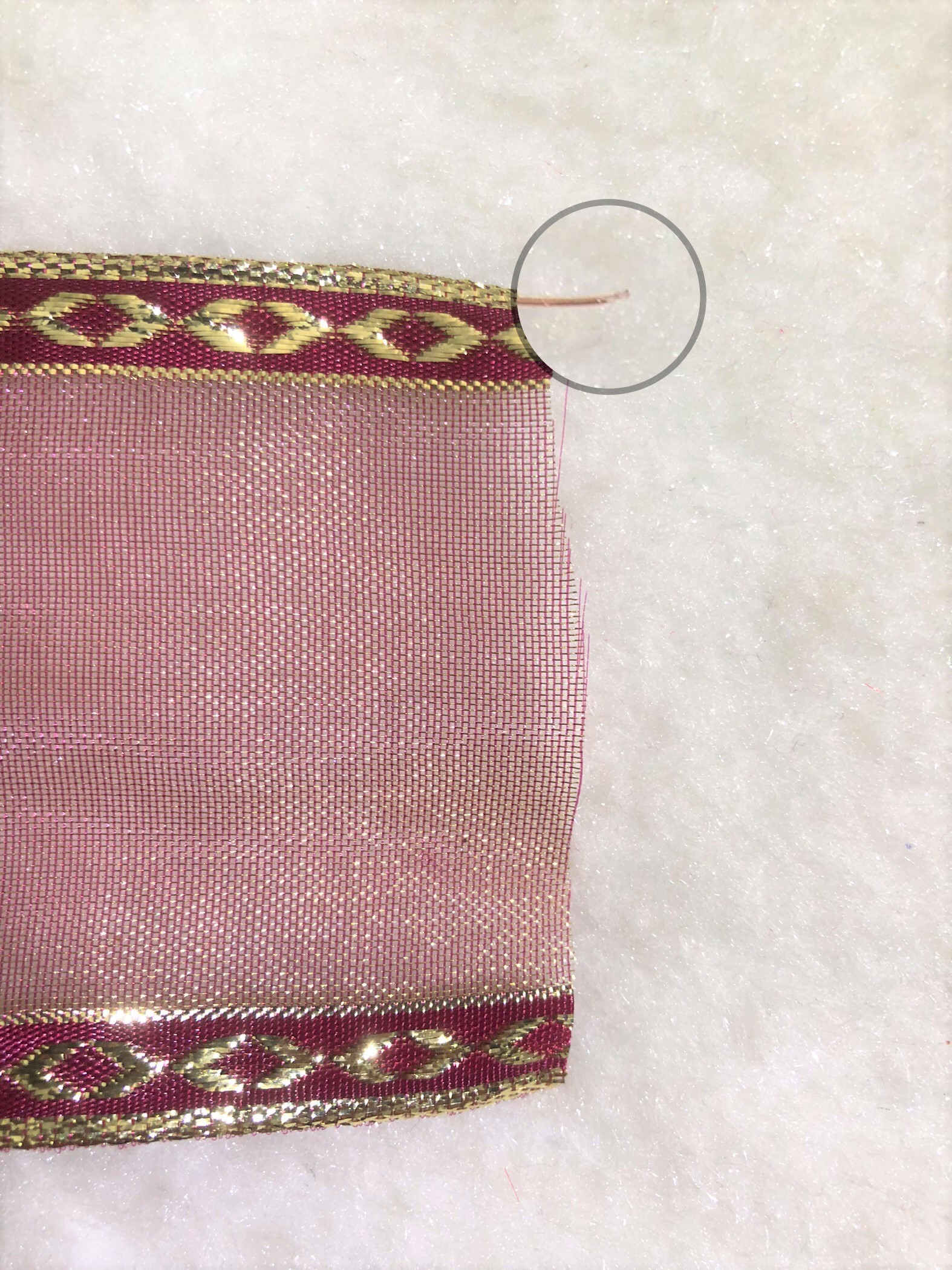 Item No. : 2088 Christmas Gift Packaging Decoration DIY Wine Red Double-sided Wire Webbing 6.3cm Application Scenario