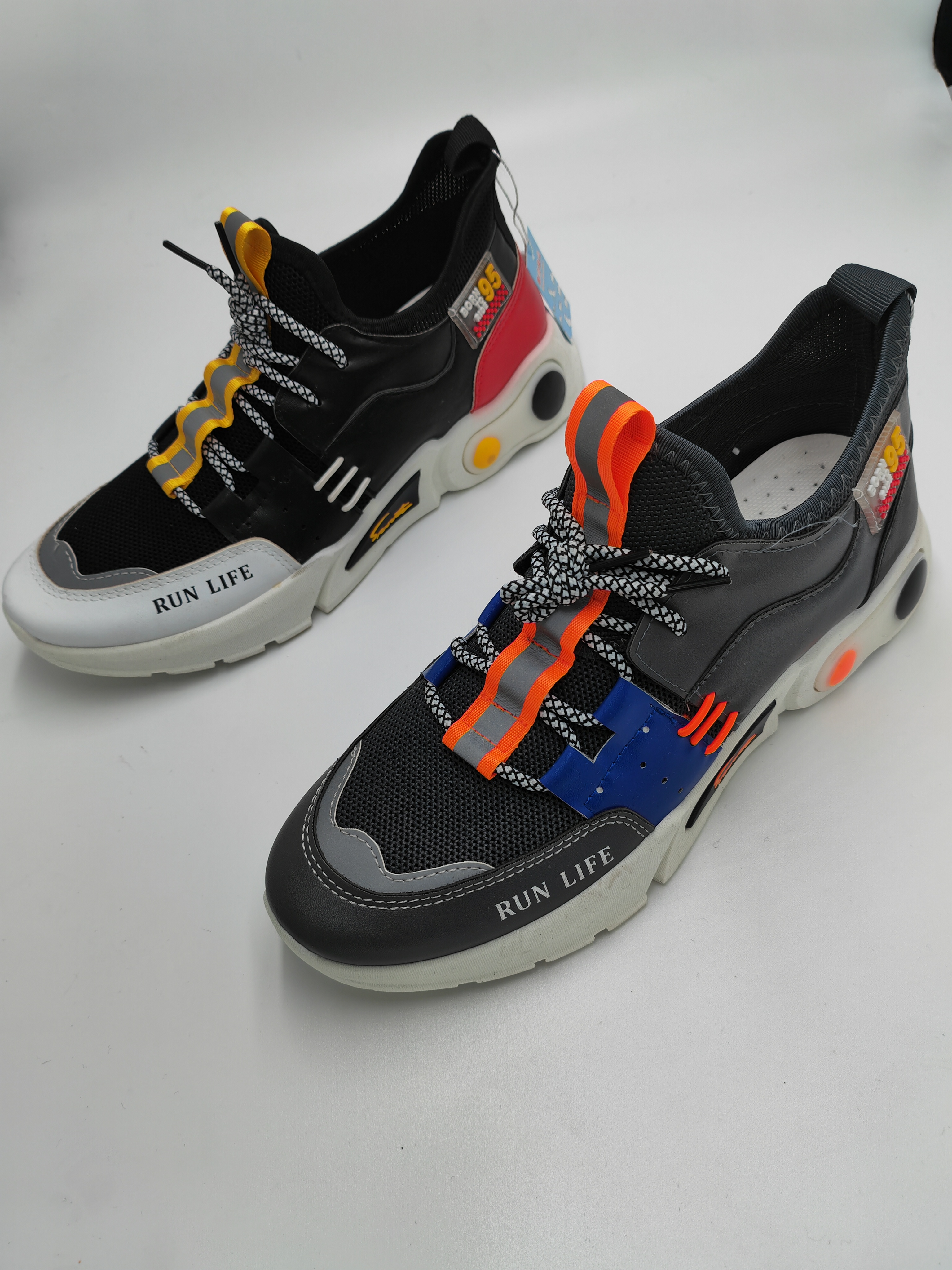 2022 new foreign trade domestic sales high elastic fly woven breathable casual sports shoes students shoes low top running shoes lightweight lacing men's single shoes travel shoes thumbnail