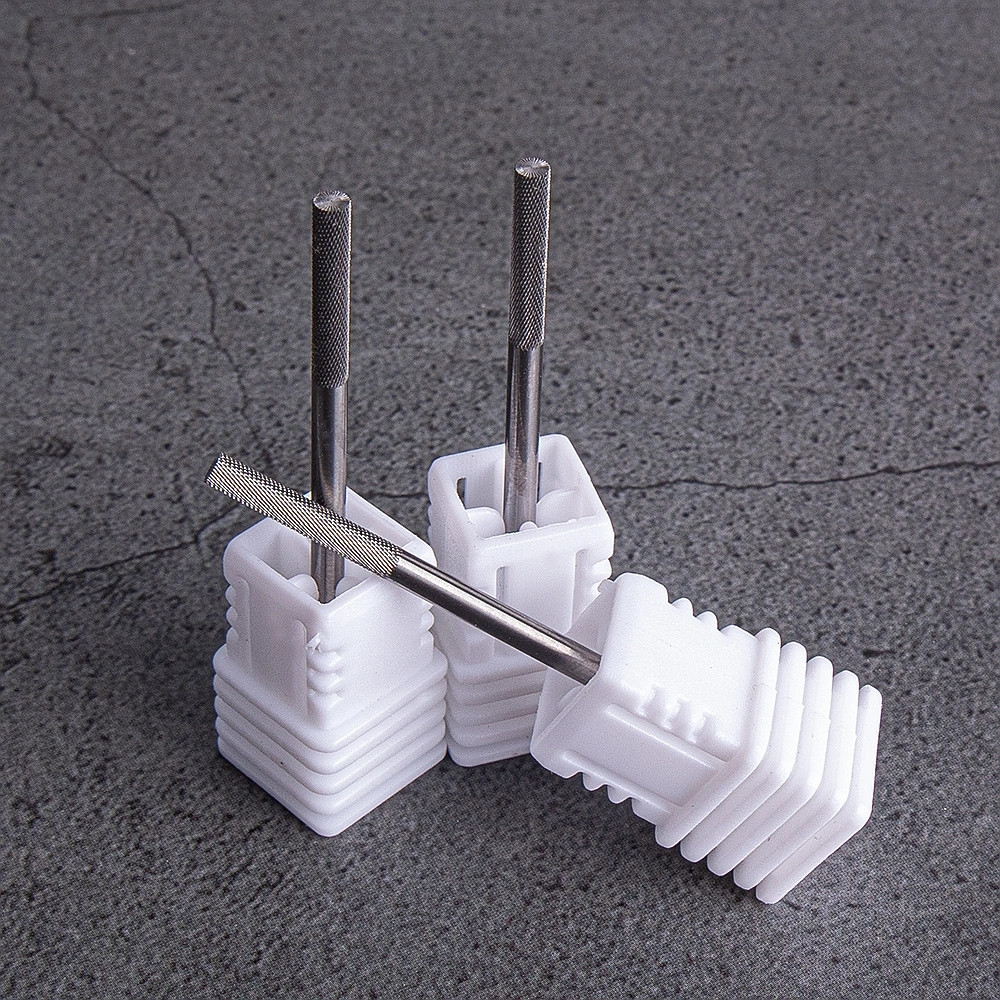 White cap nail polishing head tool tungsten carbide nail polishing head abrasive polishing head