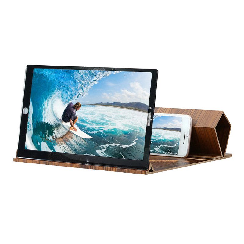12 "wood grain phone screen amplifier stand