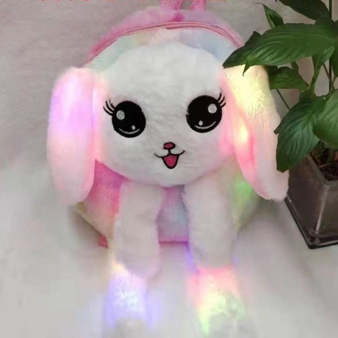 New children's schoolbag cute rabbit plush toy backpack primary school mini backpack kindergarten backpack