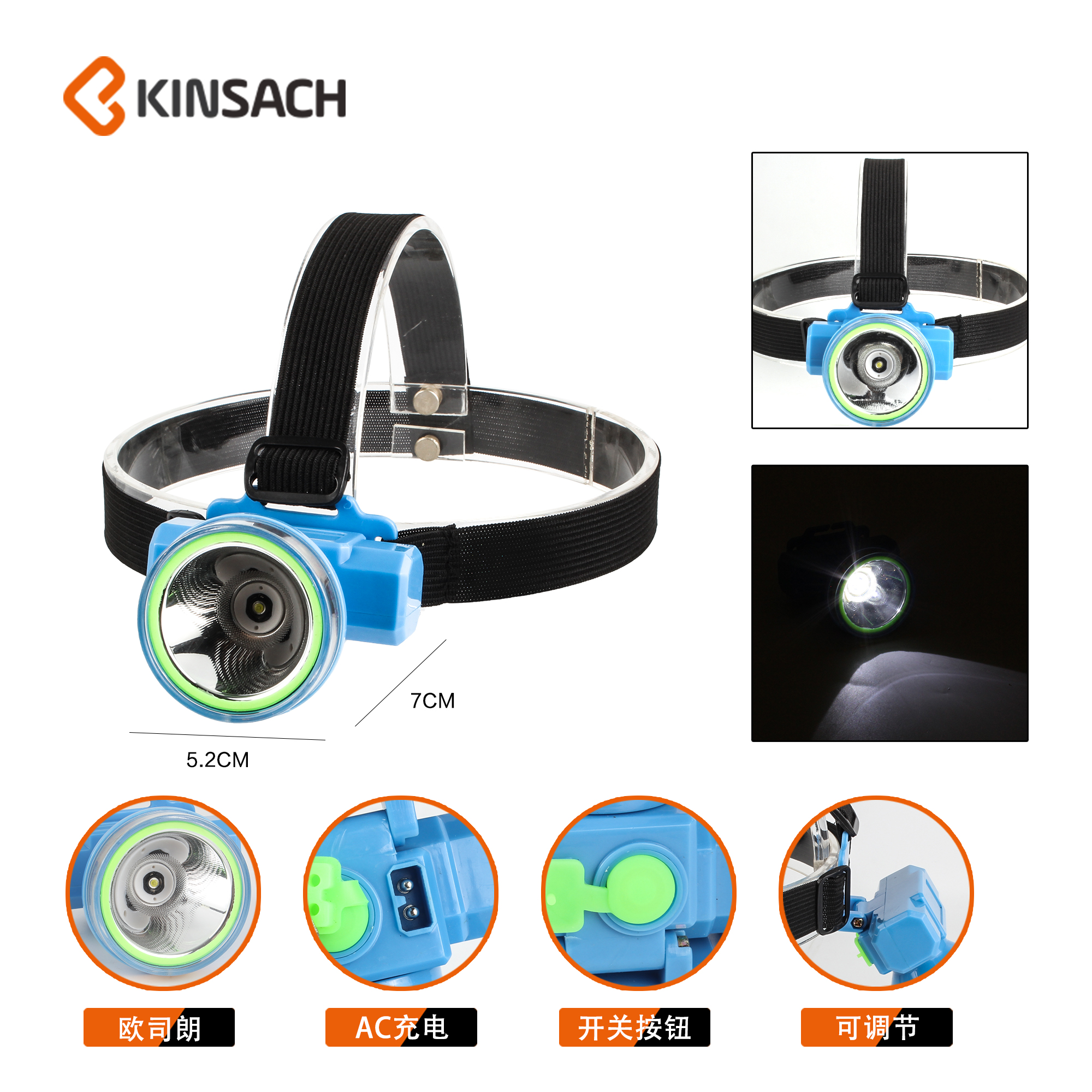 Cross-border zoom sensor headlamp, head-mounted flashlight, miner's lamp, night fishing, outdoor long-range shooting details Picture