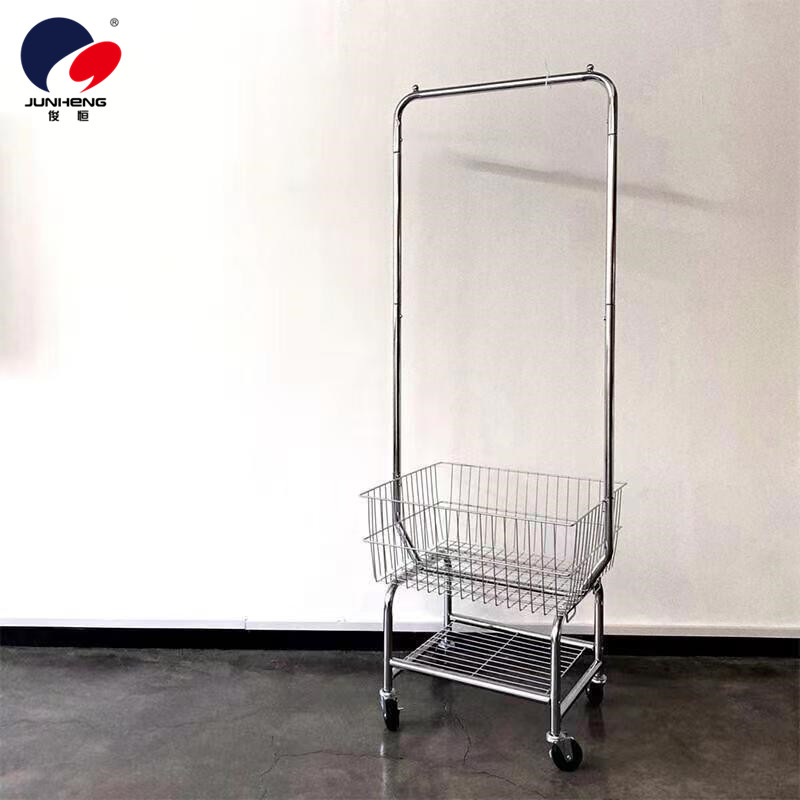 Simple coat rack, floor-standing bedroom storage rack, home storage basket, mobile clothes rack for clothing stores, trolley Item Picture