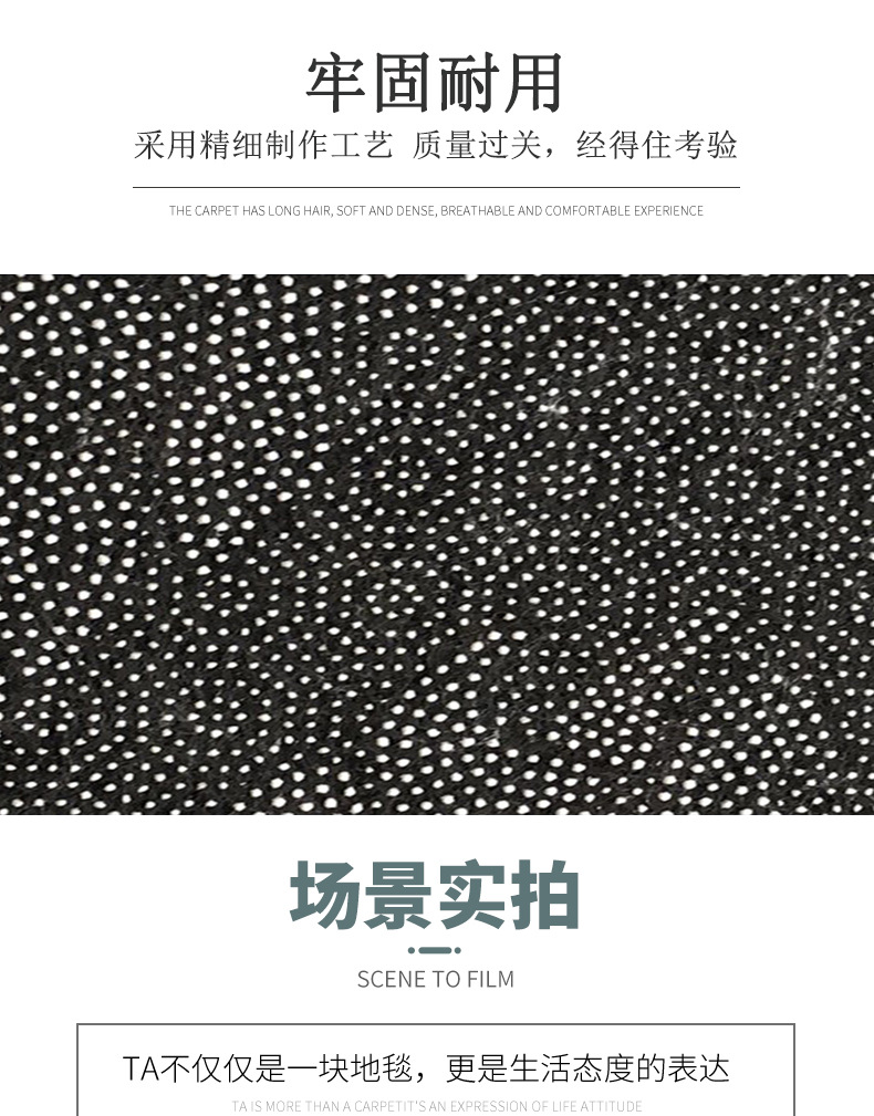 千思北欧ins风文艺简约克莱因蓝色花朵地毯客厅卧室民宿舍棋盘格地垫详情7
