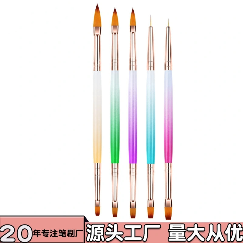 New nail brush set 5 double head paint pen gradient rod crystal pen nail brush wholesale thumbnail