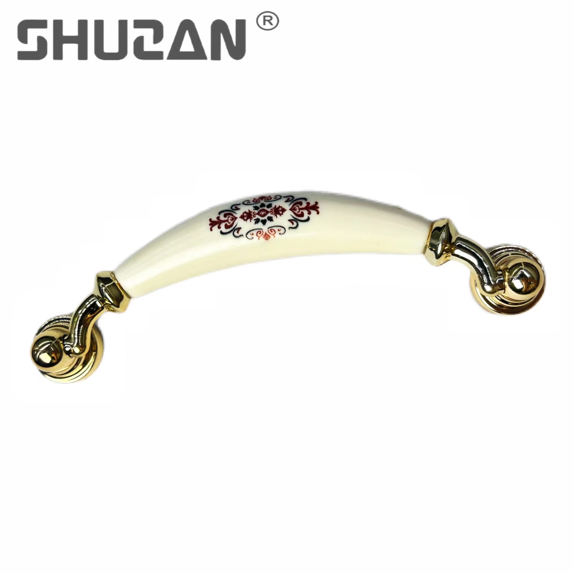 Manufacturers direct European pastoral ceramic handle wardrobe door furniture hardware door handle
