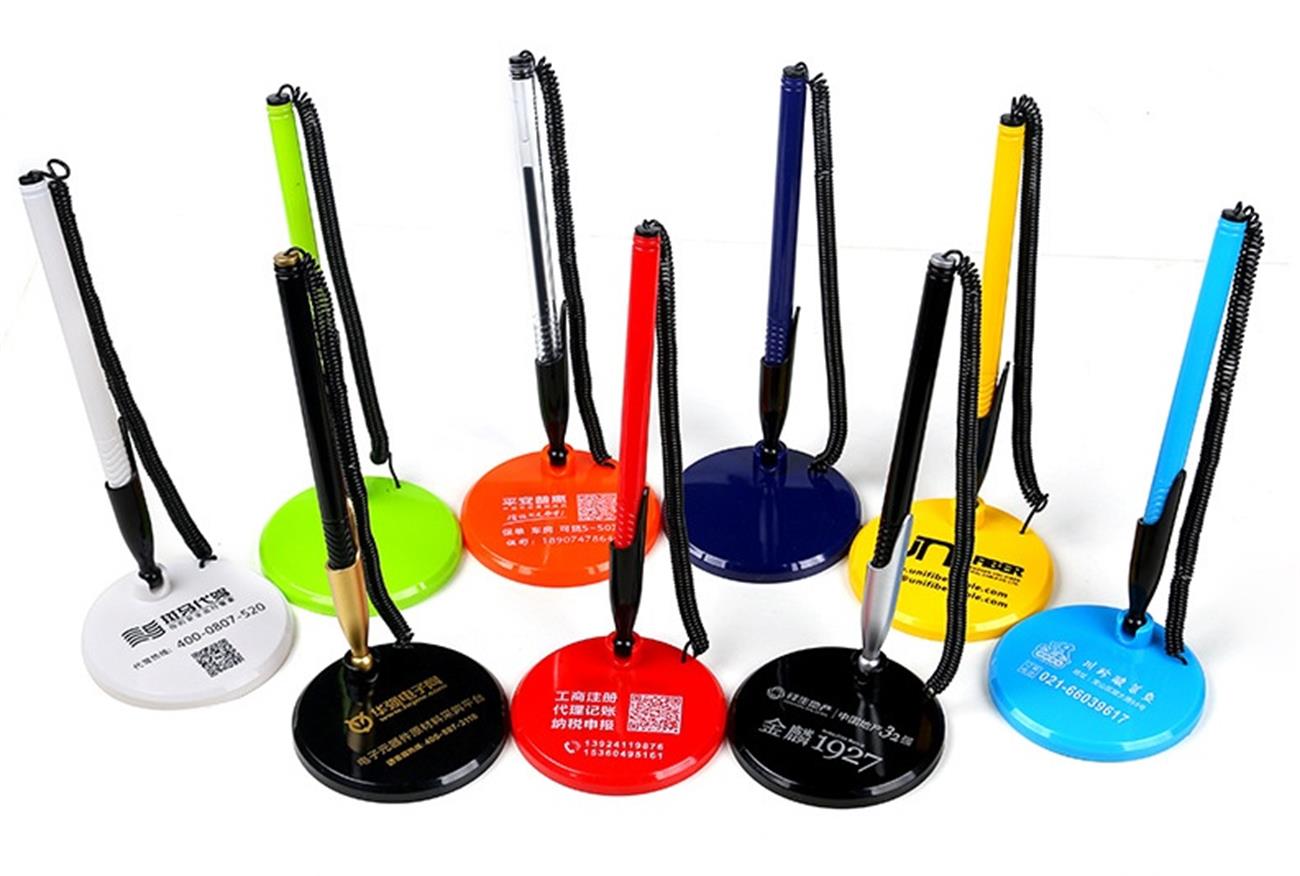 Custom logo desktop fixed paste neutral pen bank custom pen advertising counter waterborne pen thumbnail