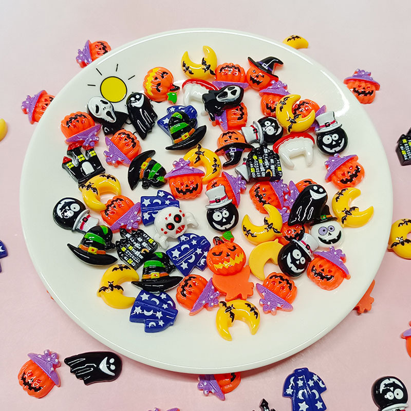 (Pack 500) Halloween Series New Resin Accessories Pumpkin Skeleton Ghost Diy Ghost Festival Accessories Mobile Phone Shell Hair Accessories Materials Specification drawing
